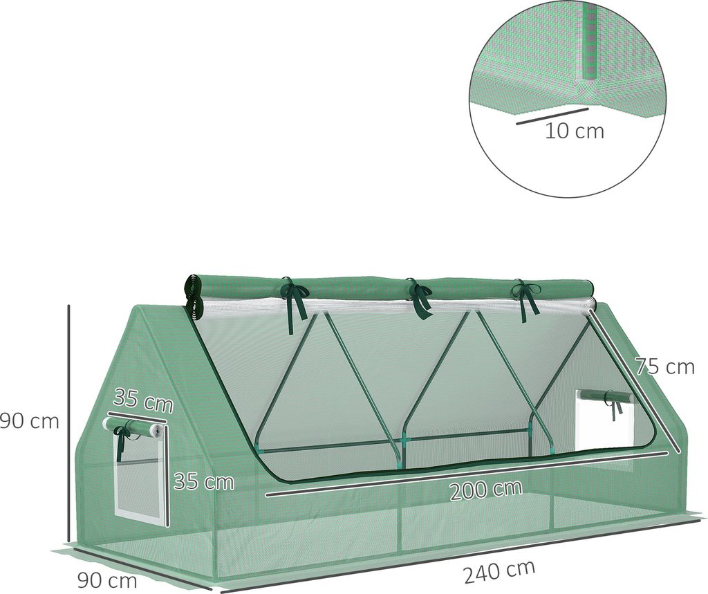 Outsunny Foliengewächshaus Mini Gewächshaus mit Mesh Produktbild 3