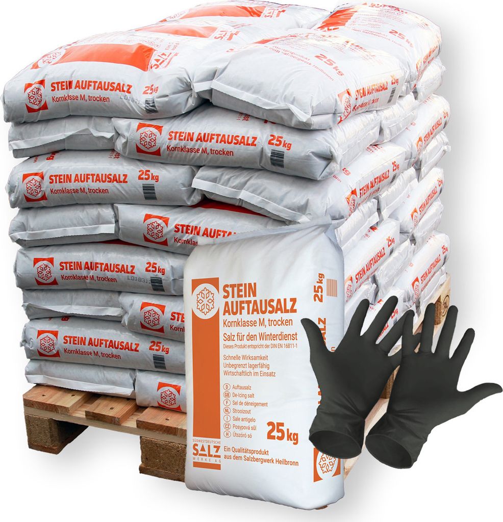 40x Steinauftausalz Kornklasse M | Sack (25 kg)