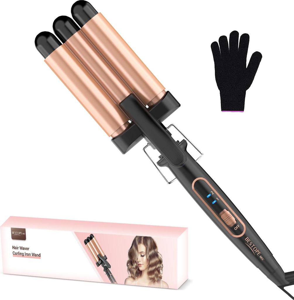 Welleneisen Lockenstab 3 Fässer BESTOPE MIX Welleneisen für Produktbild 