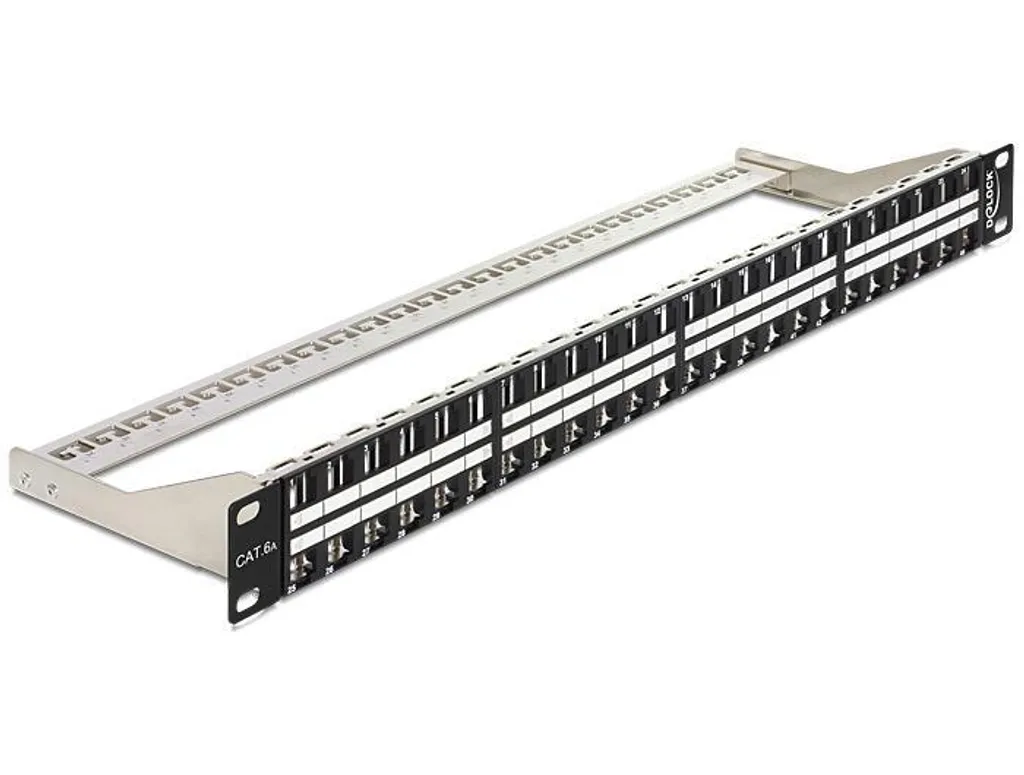 Organiseur Réseau 48 Ports Keystone 1U pour Baie Informatique Noire
