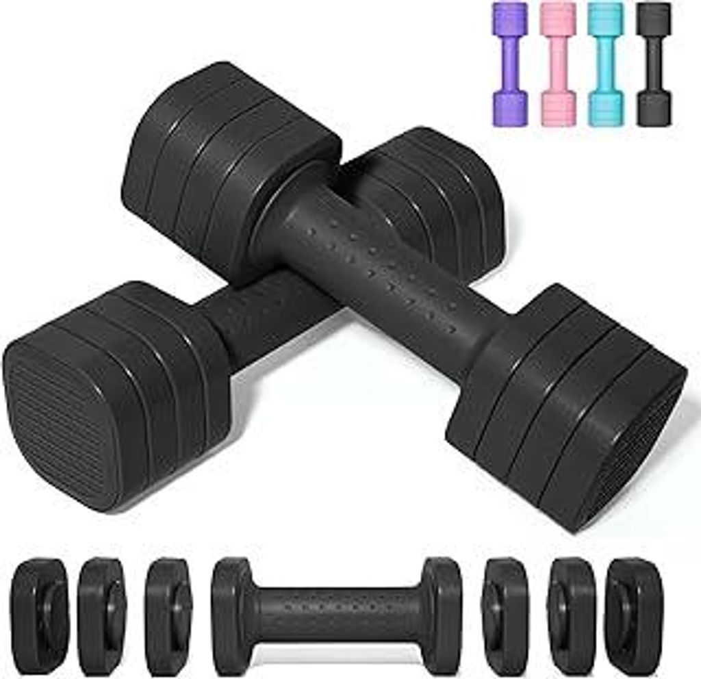 4,54 KG Hanteln Verstellbar, 4 in 1 Kurzhanteln Verstellbar für Frauen Männer Hantelset Kurzhantel Set Kurzhantel-Set für Home Gym Übung Workou...