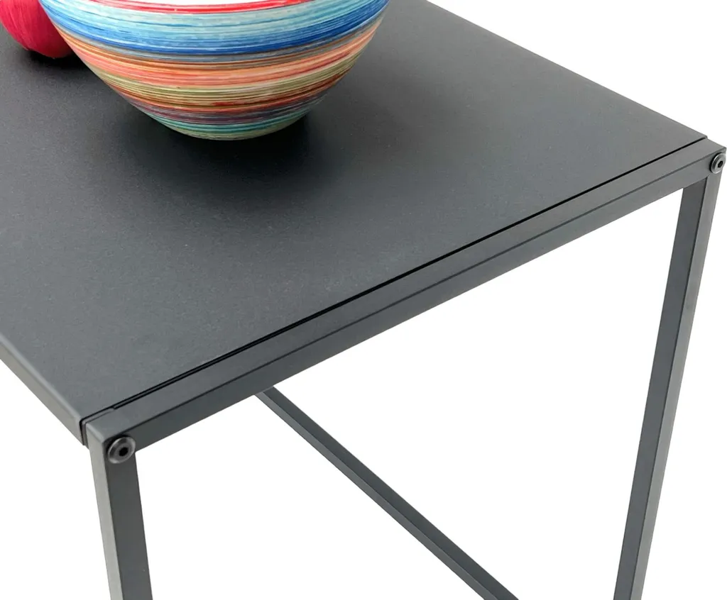 Table basse robuste en métal DanDiBo 110 cm Noir : Stable et Durable