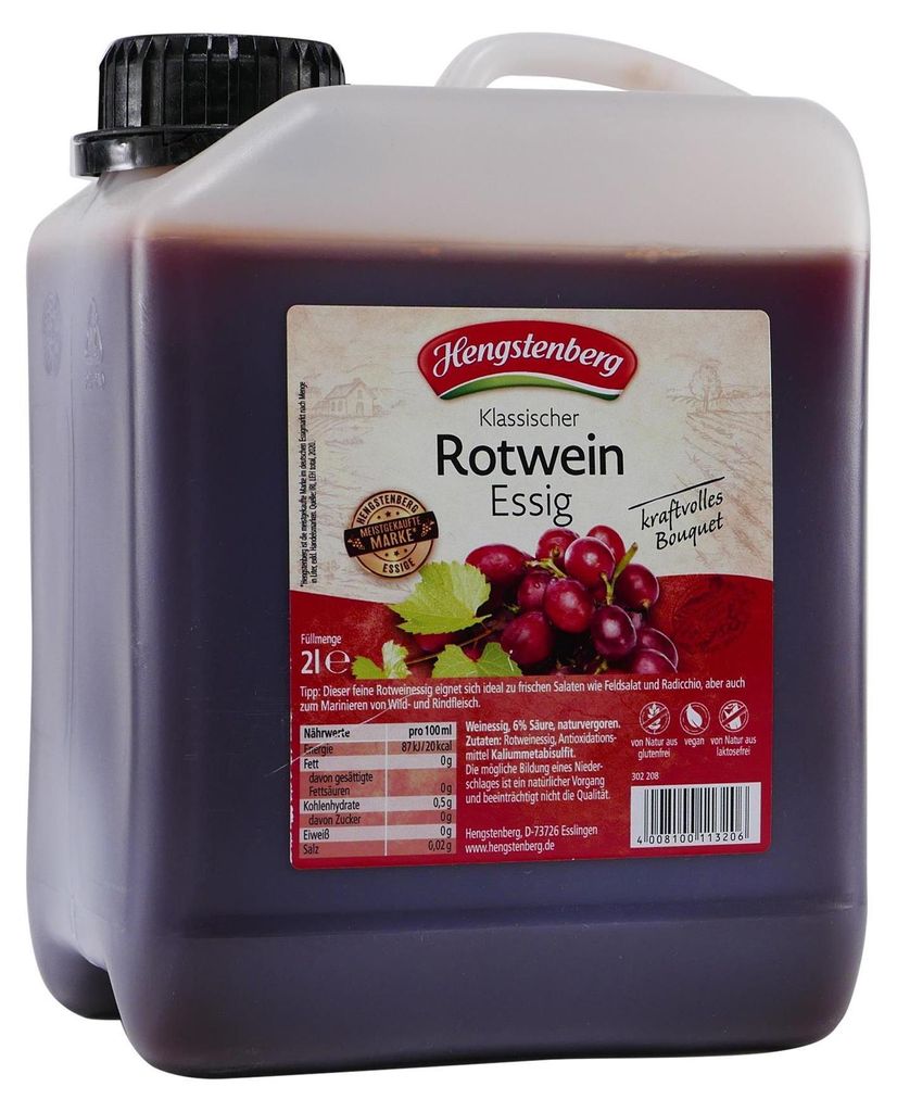 Hengstenberg Rotwein-Essig 6% Säure (2,0L) Produktbild 