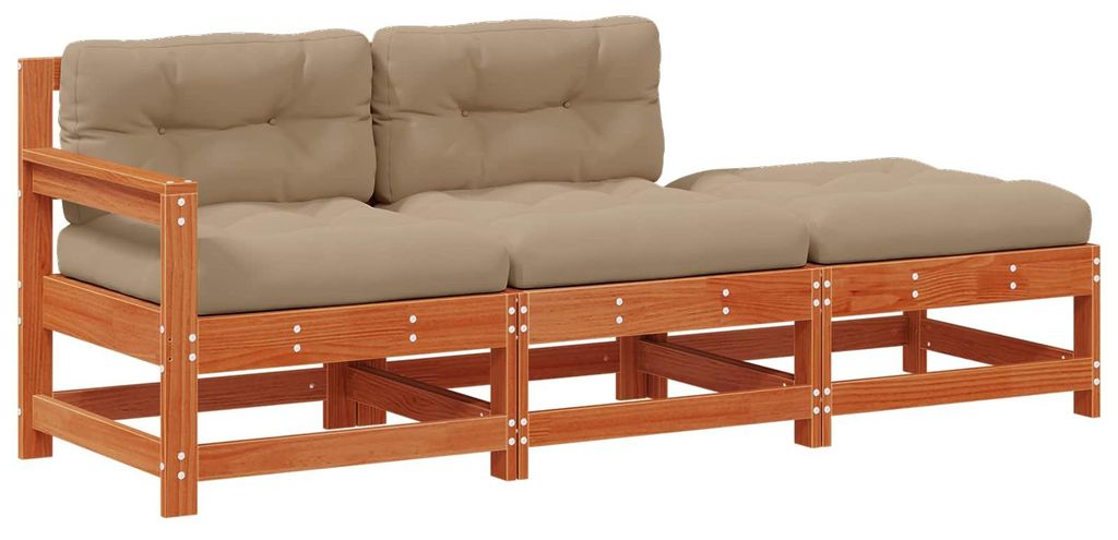 vidaXL Sectional Sofa Einheiten Wachsbraun 190 x 62 x 70,5cm