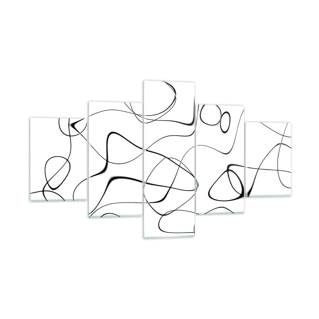 Bilder auf glas - 5 Teile - Linie nichts Muster - 125x70cm - Glasbilder - Wandbilder - Bilder - zum Aufhängen bereit - Wanddekoration aus Glas - G...
