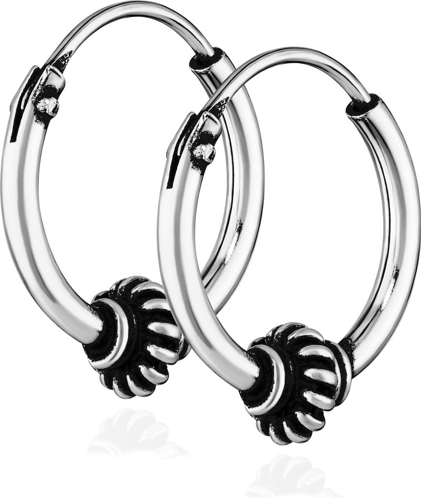 Paar 925 Sterling Silber Keltische Celtic Gothic Creolen 11,5mm 7306
