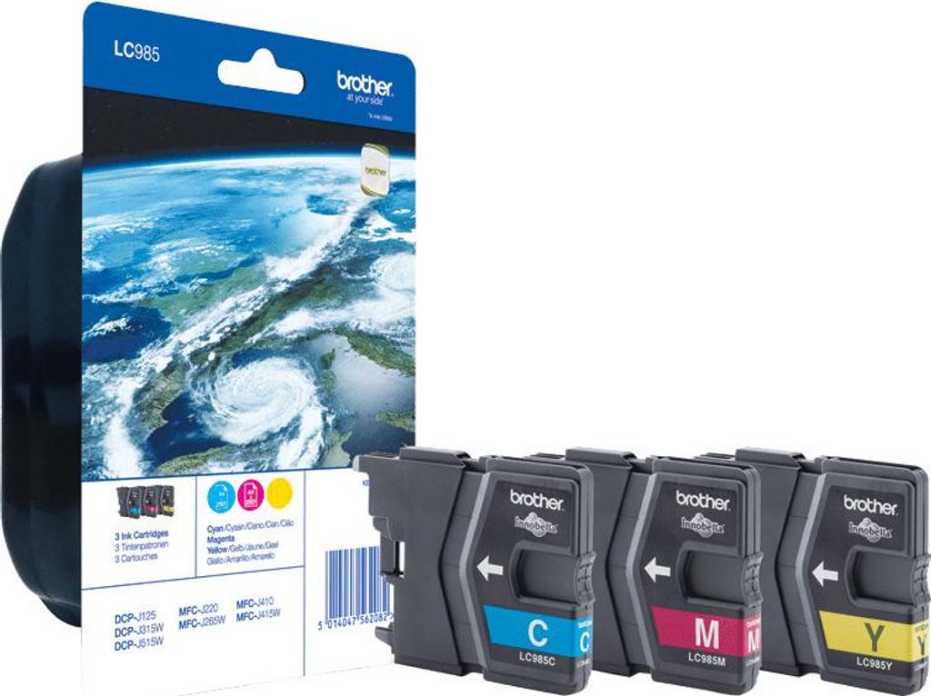 Brother LC985RBWBP Multipack 3 Patronen Original Cyan Magenta Gelb Druckerpatronen