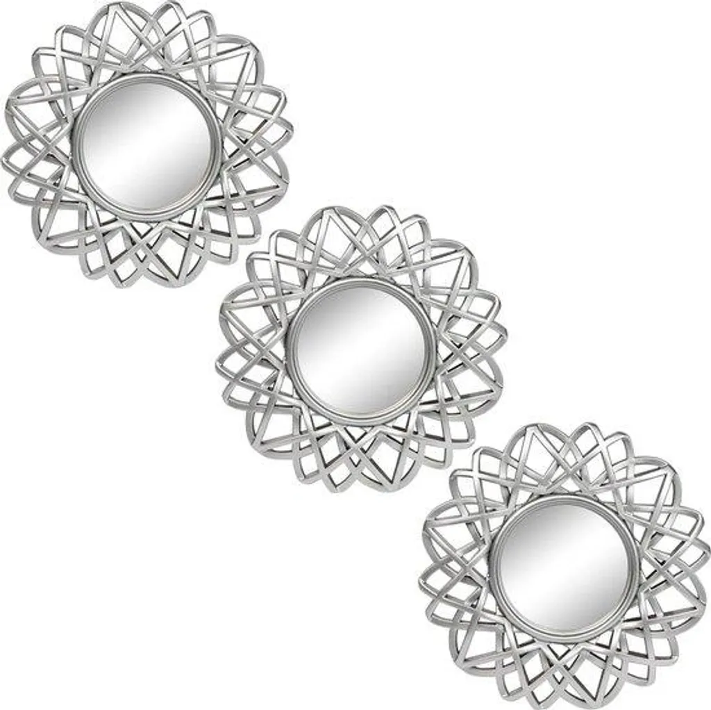 Ensemble de miroirs en métal noir pour salon et chambre - Set de 3