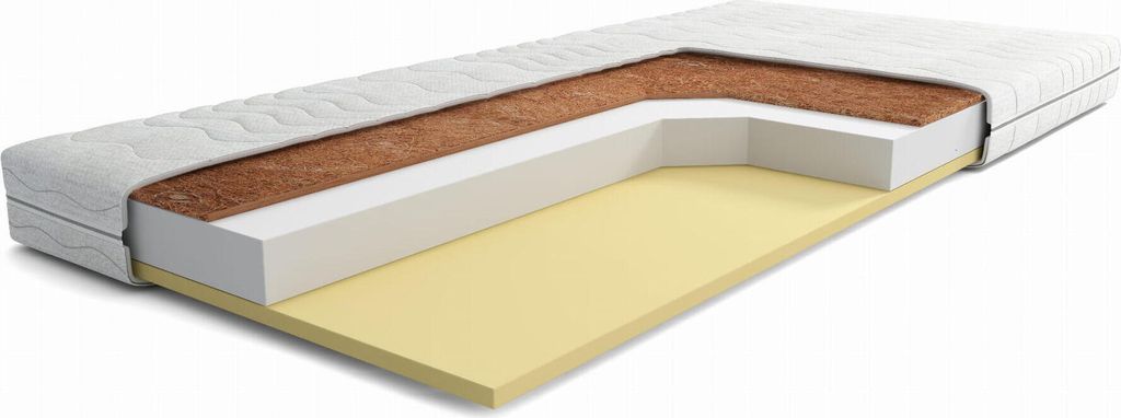 FURNLUX Federlose Matratze Sally Weiss 80x180cm / Hauptfarbe: Weiß / Abmessungen: 80 x 180 x 12 cm