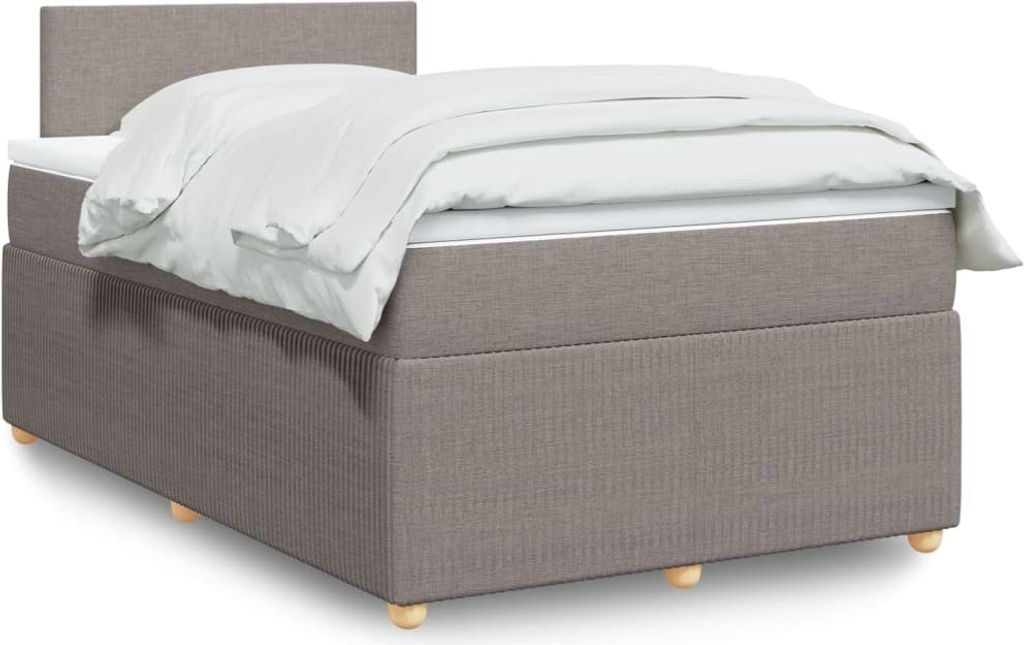 (NEU 2026) Boxspringbett mit Matratze, Doppelbett moderne, Taupe 120x190 cm - Stoff - Klassische Betten - 77.5 kg