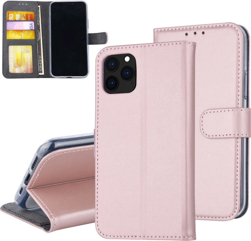 Book type case Apple iPhone 11 Pro Card holder Rose Gold - Magnetic closure