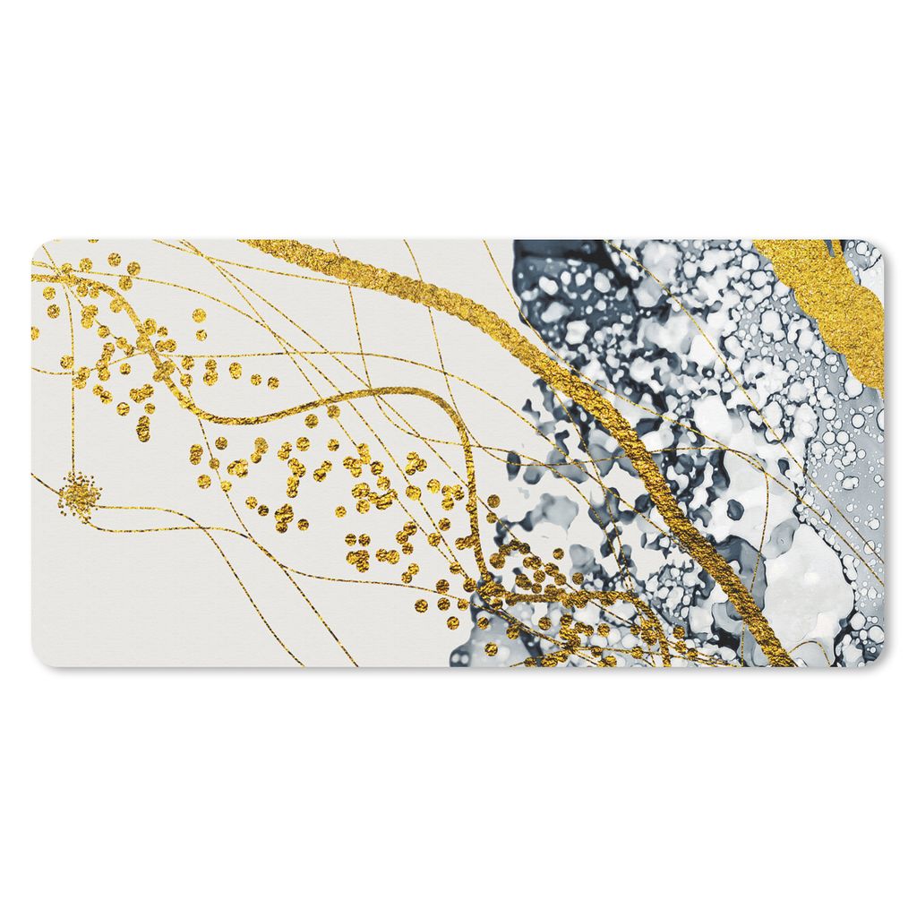 MuchoWow Schreibtischunterlage Abstrakt - Gold - Natur - Kunst 80x40 cm - XXL Mauspad - Gaming Mauspad - Schulsachen