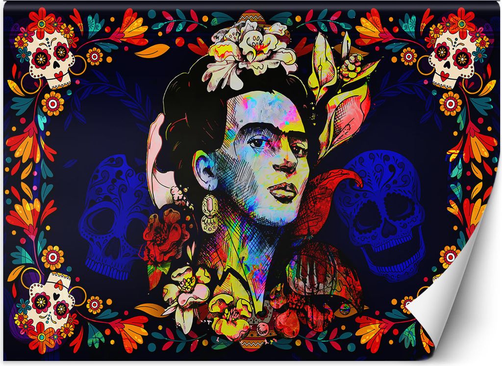 Vlies fototapete Los Muertos Frida Kahlo 150x105 cm Feeby Bunt inkl. Kleber einfache Montage