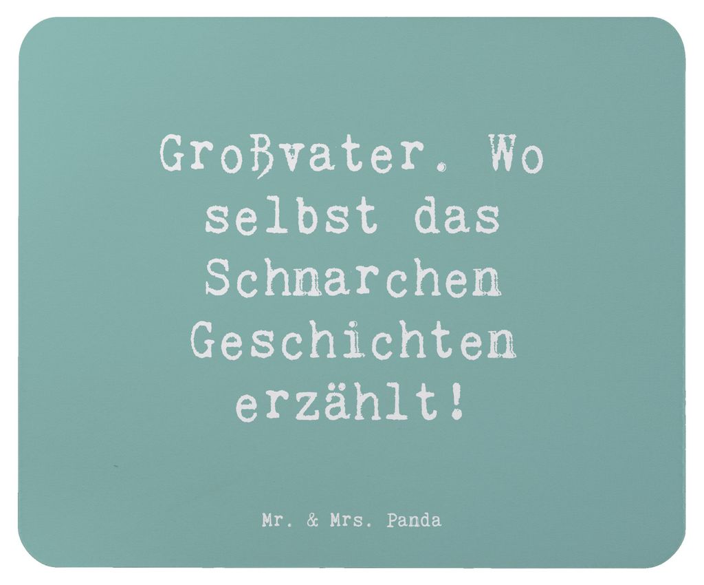 Mr. & Mrs. Panda Mousepad Spruch Großvater Geschichten - Meeresbrise - Geschenk, Mouse Pad, mauspad pc, Familienmitglieder, Großeltern, Humor, ha...