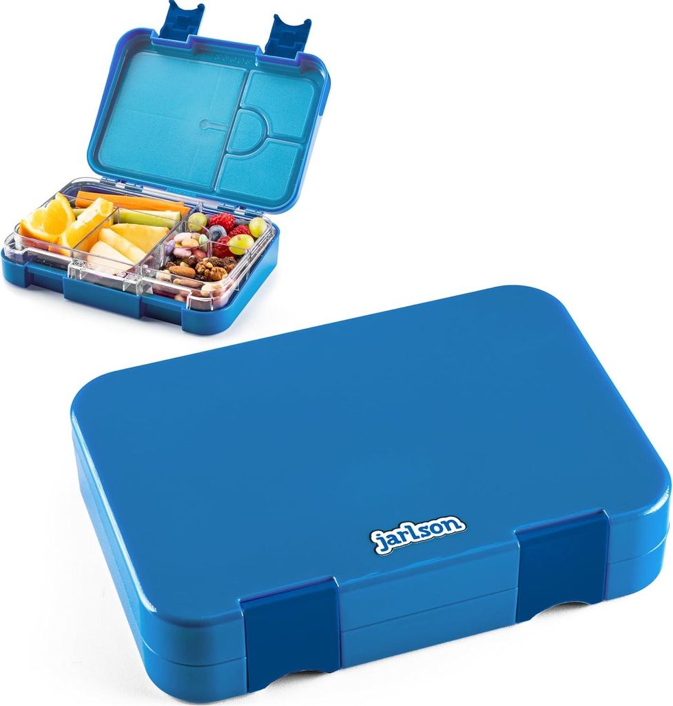 Brotdose mit 6 Fächern - Lunchbox aus Tritan Bento Box für Kinder - auslaufsichere Snackbox für Kleinkinder und Schule - Mädchen und Jungen - 8...