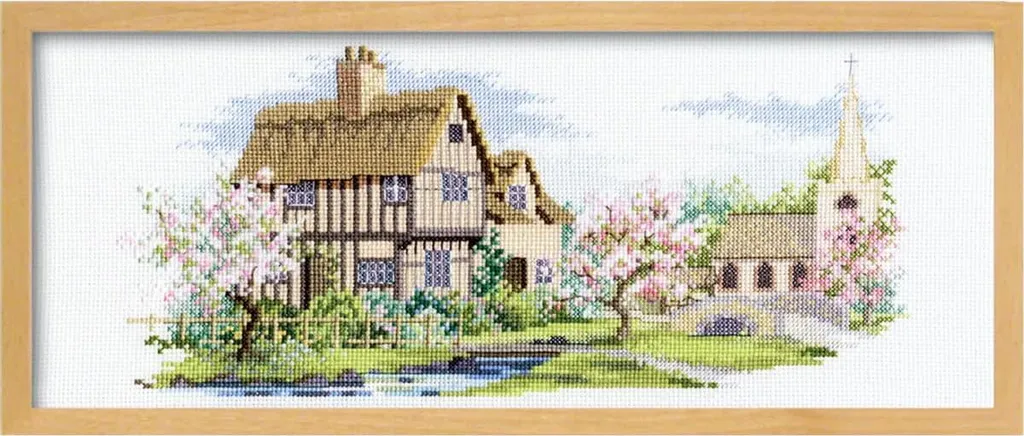 Kit Punto Croce Olympus Percorso dei Fiori 15,5x40cm - Ricamo Contato
