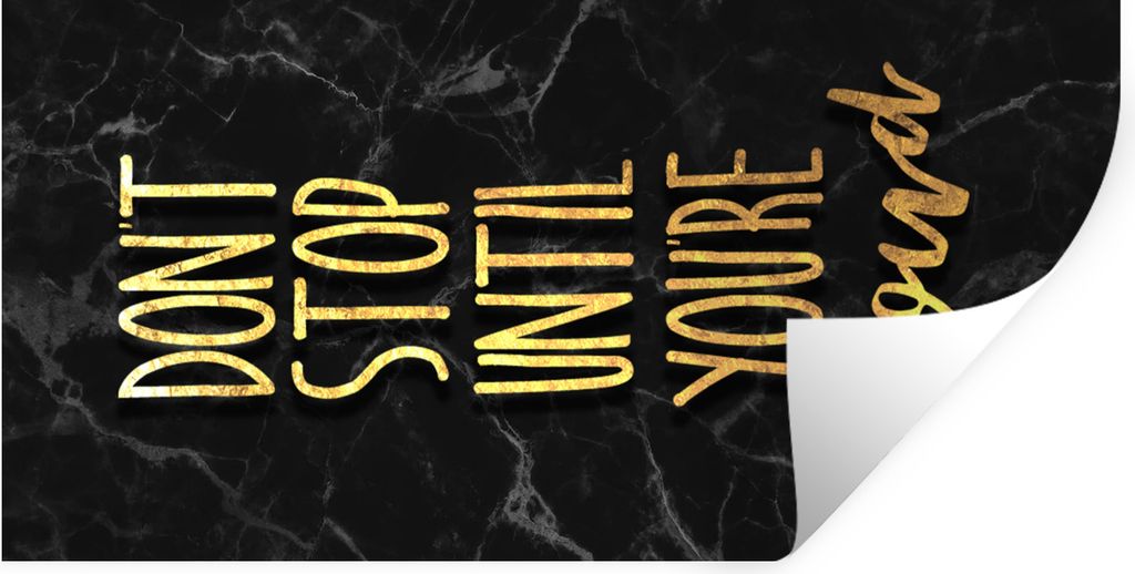 MuchoWow Wandtattoo Wandsticker Wandaufkleber Sprüche - Motivation - Gold - Schwarz 40x20 cm Selbstklebend und Repositionierbar - Aufkleber
