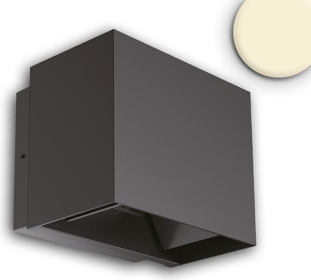 ISOLED LED Wandleuchte Up&Down 2x5W, 15-120°, IP65, schwarz, warmweiß