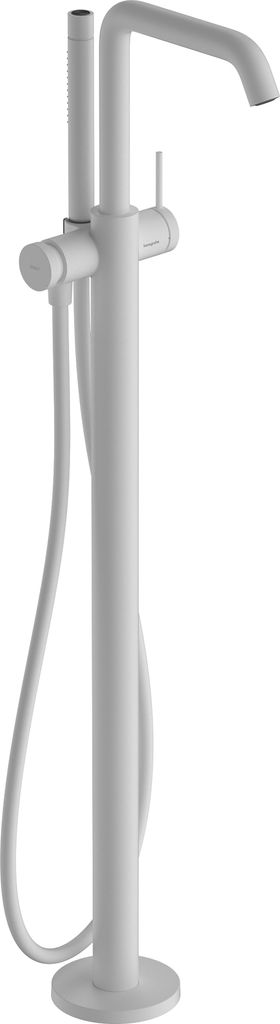 Einhebel-Wannenmischer Tecturis E bodenstehend, Ausladung 194mm mattweiß mattweiß