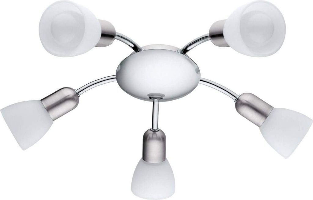 LED Spot Lampe Leuchte Deckenleuchte nickel matt Glas 5 Flammig Eglo 75302