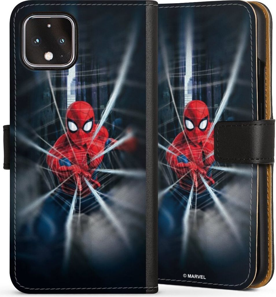 DeinDesign Klapphülle für Google Pixel 4 Handytasche Lederhülle Tasche Kinofilm Marvel Spider-Man