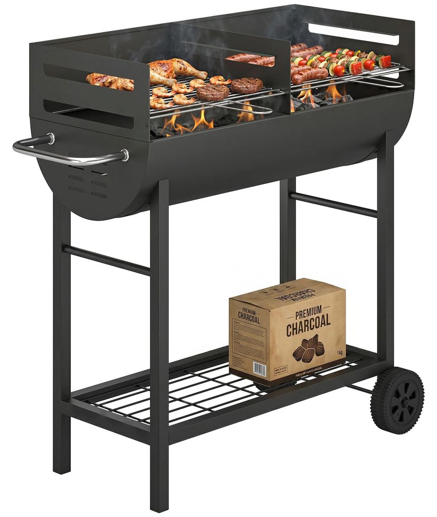 Wózek do grillowania na węgiel drzewny Outsunny z 2 Zdjęcie produktu 