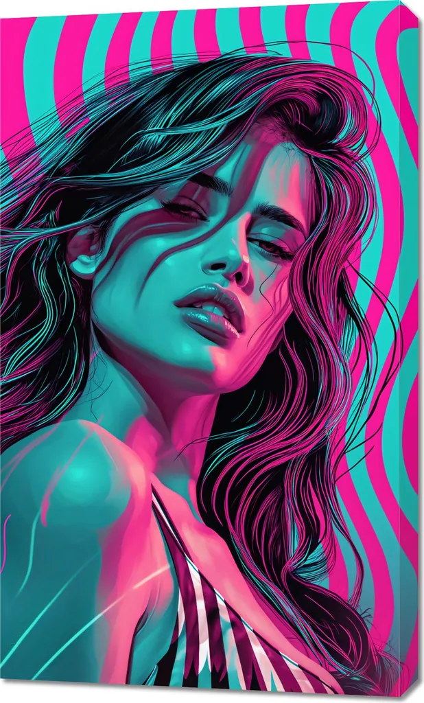 Art mural Neonblick 60x100 cm – Habiller un mur blanc sans peinture