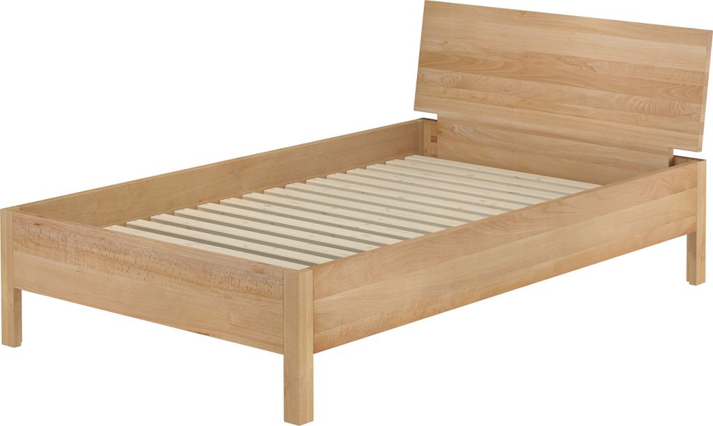 Metallfreies Einzelbett aus Buchenholz 120x200 mit wählbaren Zubehör V-60.93-12Rollrost inkl.
