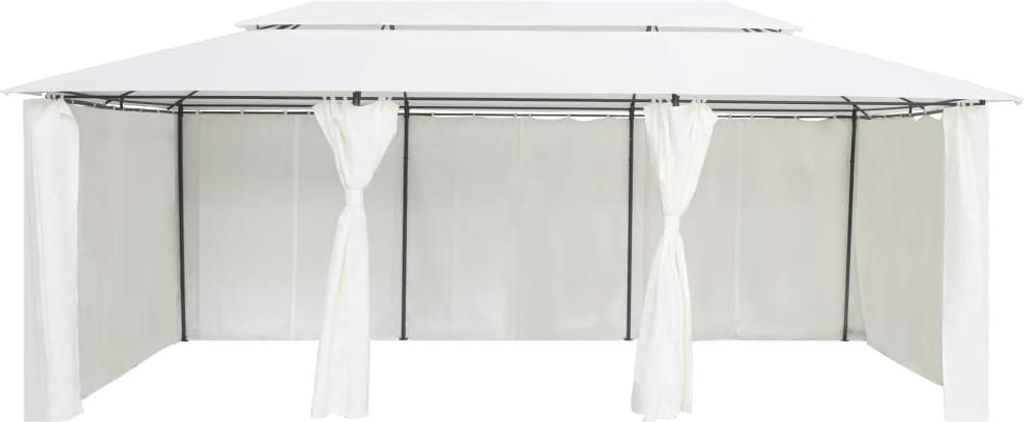 vidaXL Pavillon mit Vorhängen 600x298x270 cm Weiß 180g/m²
