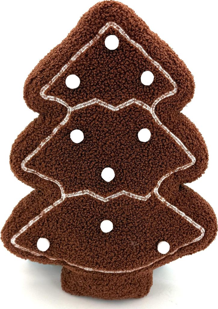 Heimtexland Dekokissen Weihnachten Formkissen Lebkuchen Tannenbaum mit Pompoms 45 cm Deko Weihnachtskissen Zierkissen Geschenk-Idee Weihnachtsdeko ...