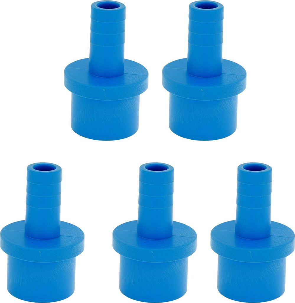 Kunststoff-Schlauchstutzen 1"x0.5" Gerader Durchgangsrohrverbinder Blau 5 Stück