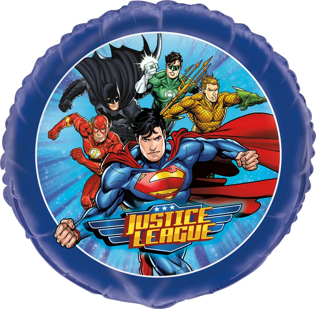 Justice League Ballons Aluminium 45cm - Set de 4 Décorations de Fête