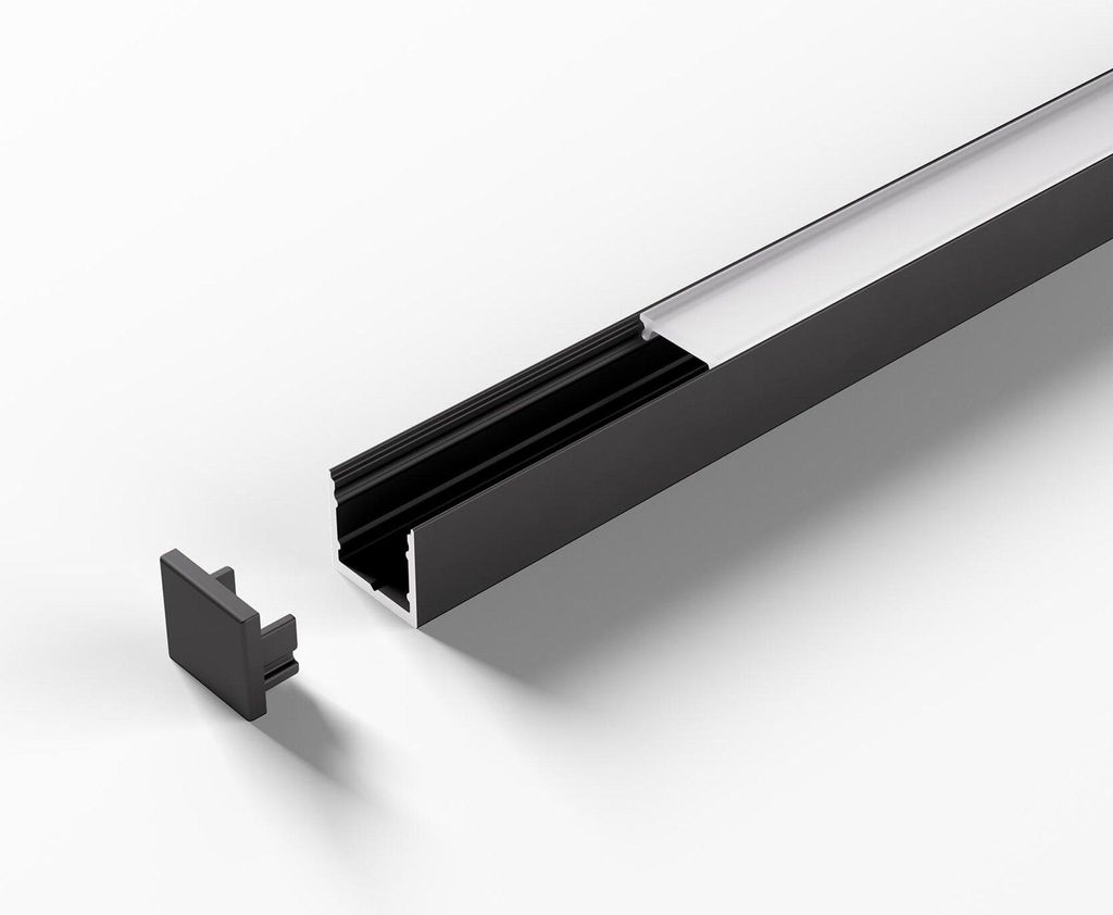 Halemeier ChannelLine U schwarz opal L=2500 Alu-und Abdeckprofil