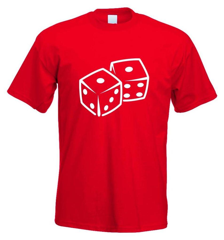 Kiwistar - T-Shirt - rot - Würfel sechs Seiten Motiv Bedruckt Funshirt Design Print - mit Motiv Bedruckt - Funshirt Design - Sport - Freizeit - He...