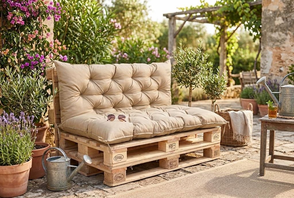 TexDeko Garden Palettenauflage 120x60cm mit Rückenlehne