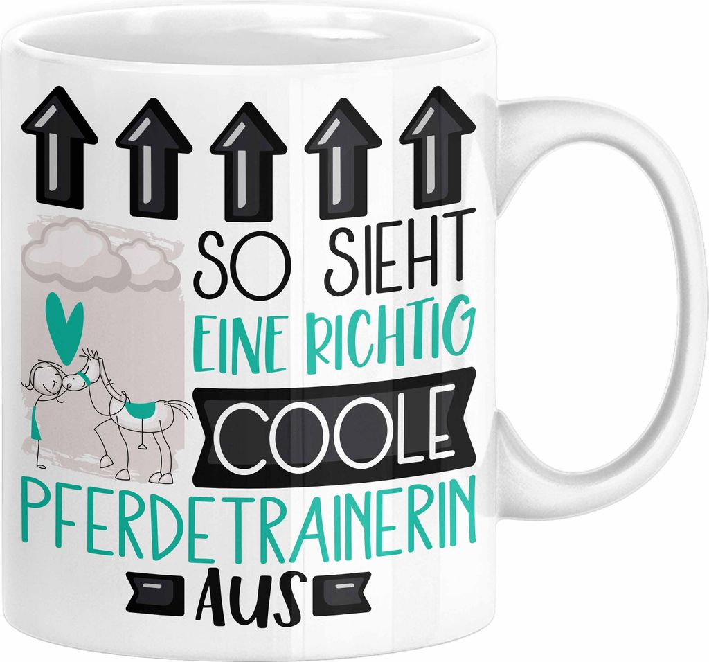 Pferdetrainerin Geschenk Tasse Lustig Geschenkidee für Pferdetrainerin Geburtstag So Sieht Eine Richtig Coole Pferdetrainerin Aus Frauen Spruch (W...
