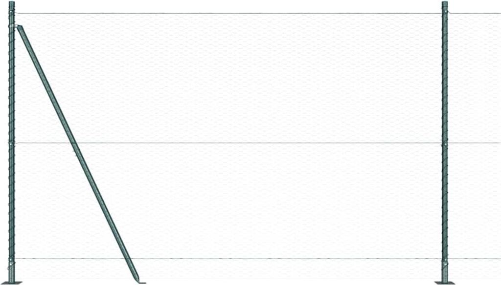 vidaXL Zaunpfosten Grün 10 x 1,6 m (25 mm Maschenweite) Stahl und PVC