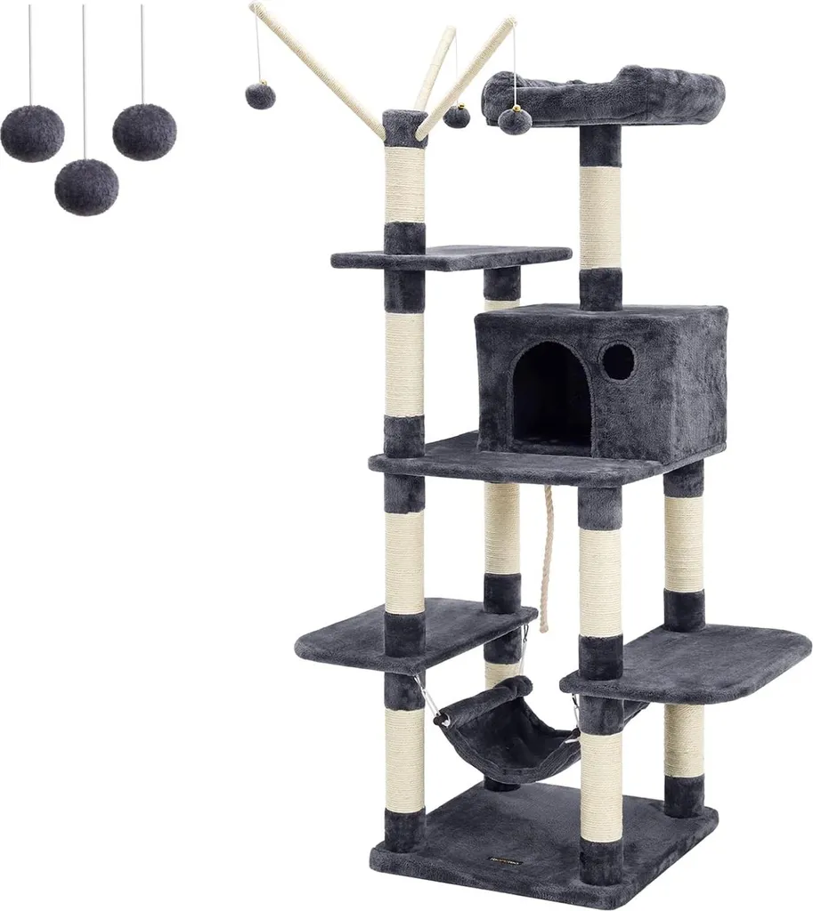 Arbre à chat anti-basculement 154 cm pour protéger vos meubles et murs