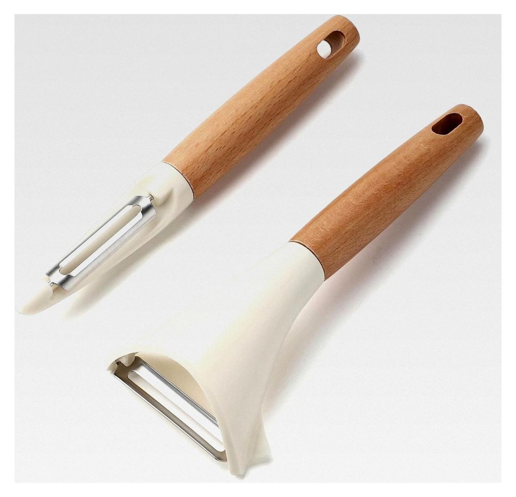 Edelstahl-Kartoffelschäler, Schwenkschäler, 2er-Set, Gemüseschäler für Karotten und Obst