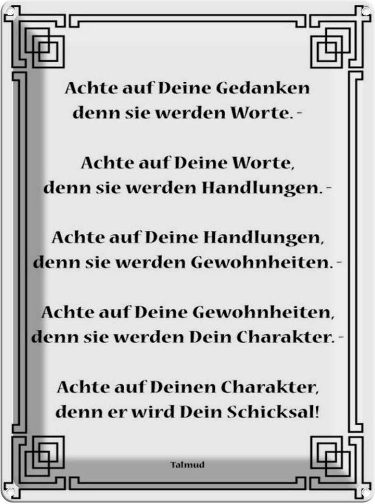 vianmo Blechschild 40x30 cm Achte auf deine Gedanken Spruch Zitat