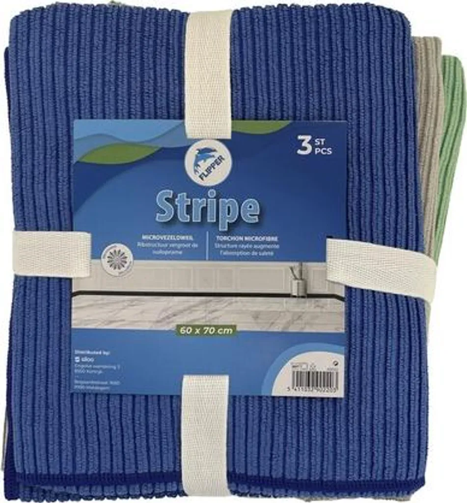 Serpillière microfibre Flipper 60x70 cm haute absorption - Lot de 3