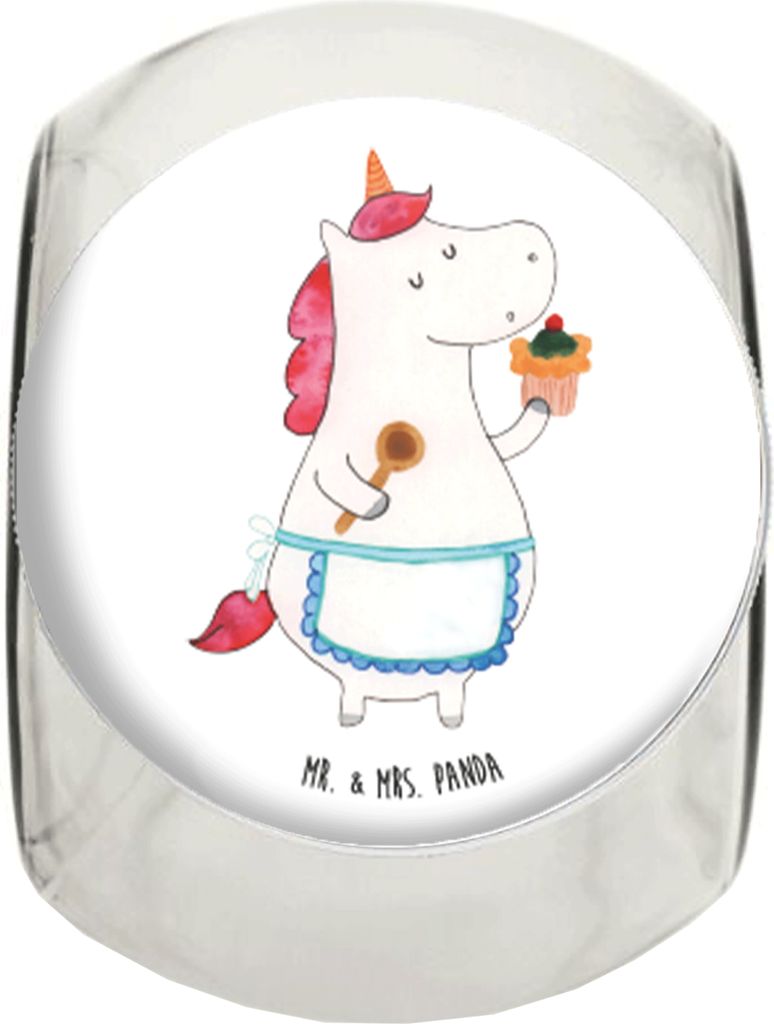 Mr. & Mrs. Panda Kaffeedose Einhorn Küche XL 2000ml - Weiß - Geschenk, Kuchen, gewürzglas, Einhörner, Muffin, Unicorn, Bonboniere, schraubglas,...