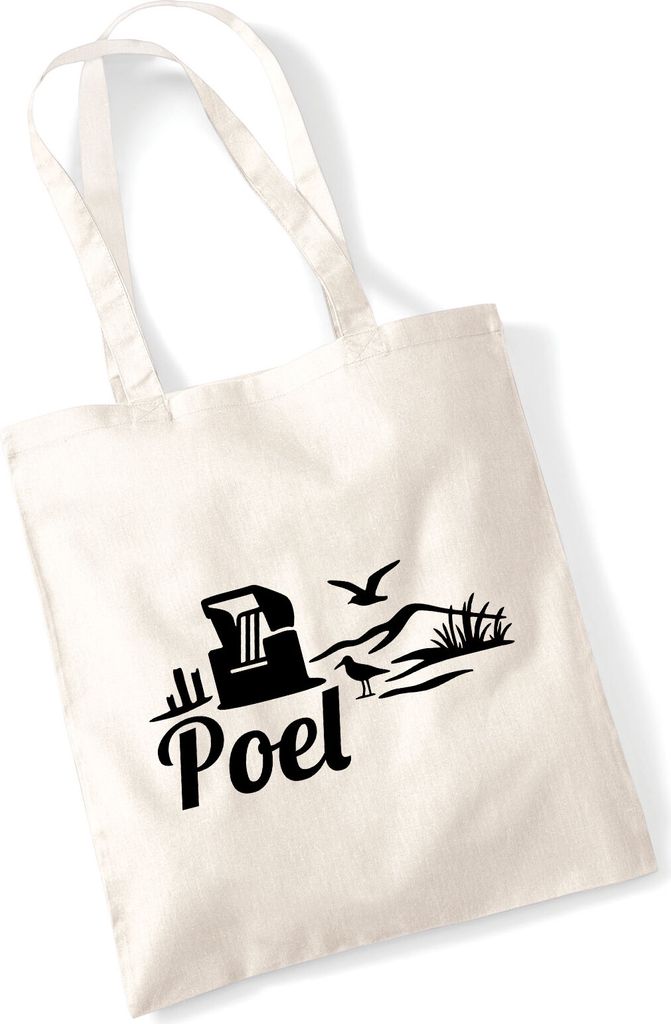 Huuraa Jutebeutel Poel Strandmotiv 10 Liter Natural Baumwolle Tasche Geschenkidee