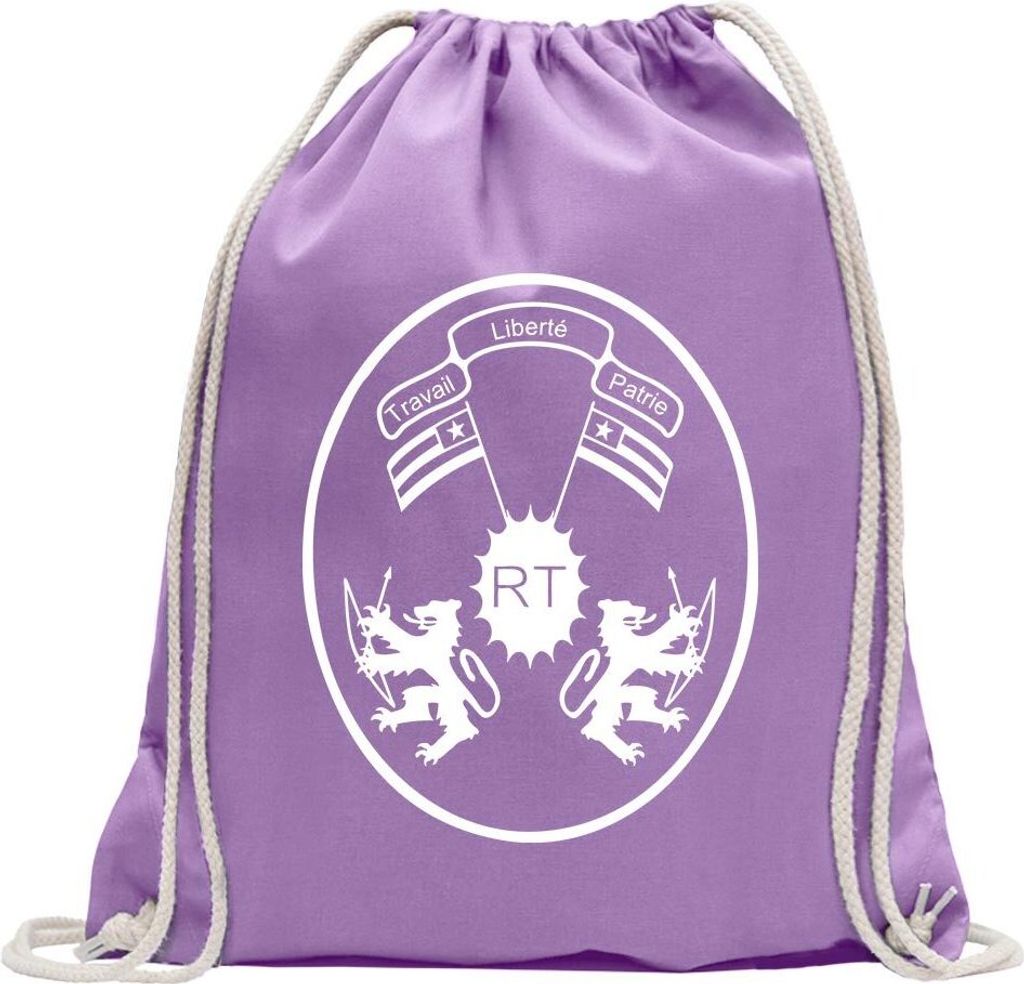 Kiwistar - Turnbeutel - lavendel - Togo Wappen - Fun Rucksack Sport Beutel Gymsack Baumwolle mit Ziehgurt