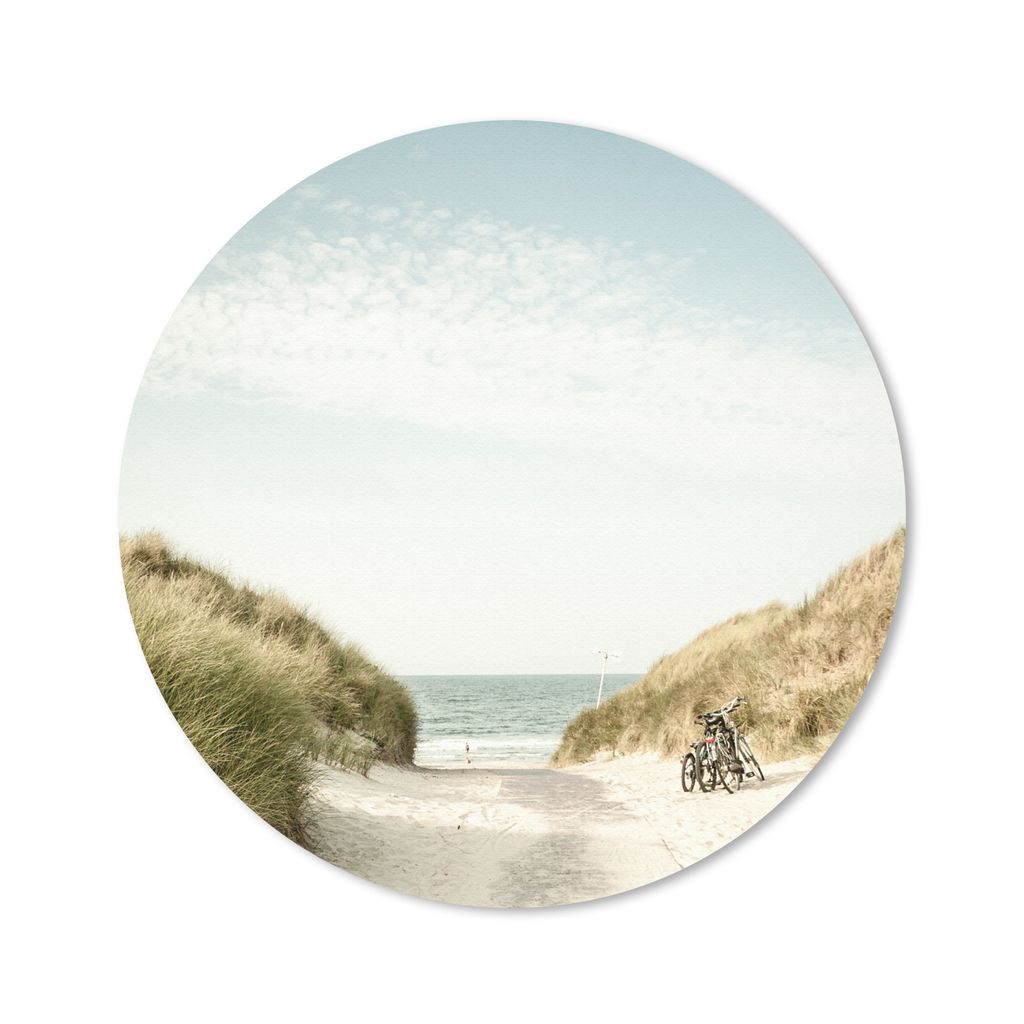 MuchoWow Mauspad Mousepad Strand - Fahrrad - Wolken 40x40 cm - Mousepads - Maus Mat - Pad - Mausunterlage - Schreibtisch Accessoires