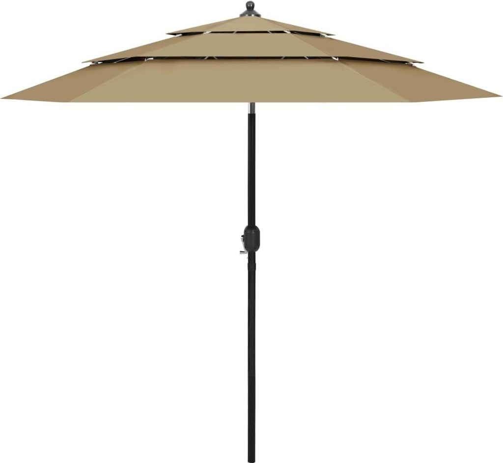Sonnenschirm mit Aluminium-Mast 3-lagig Taupe 2,5 m , Markisen Design 2024