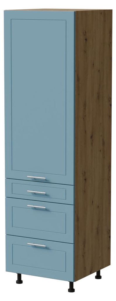 Vorratsschrank BARI 60x59x207cm lackiert Farbe & Ausführung wählbar BA-D14/DP/3,RAL 5024 pastellblau matt,Eiche Artisan