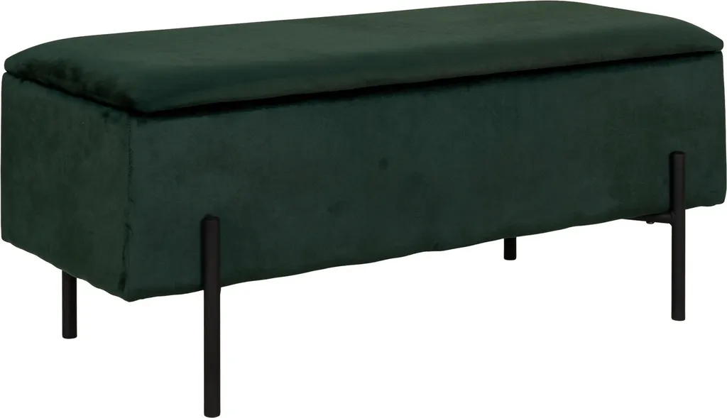Banc de rangement velours vert Watford - Gagnez de la place avec style