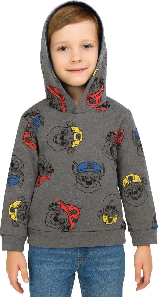 Paw Patrol Hoodie für Jungen - Kinder Kapuzenpullover Pullover mit Kapuze Sweatshirt Grau 86-92