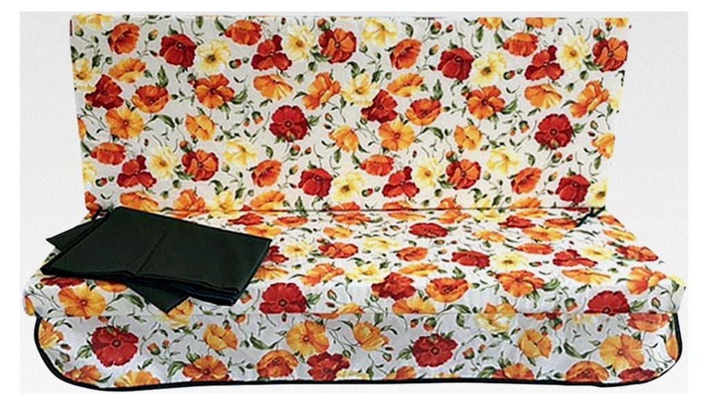 Notebook für Hollywoodschaukel 3-Sitzer, abnehmbare Platte, Muster Rot-Gelb (cm 135 x 48 x 7)